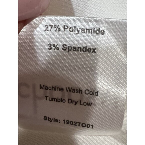 NWT Choosy white Romy button-up blouse V Neck with Long puff sleeves Size Medium - Picture 6 of 9